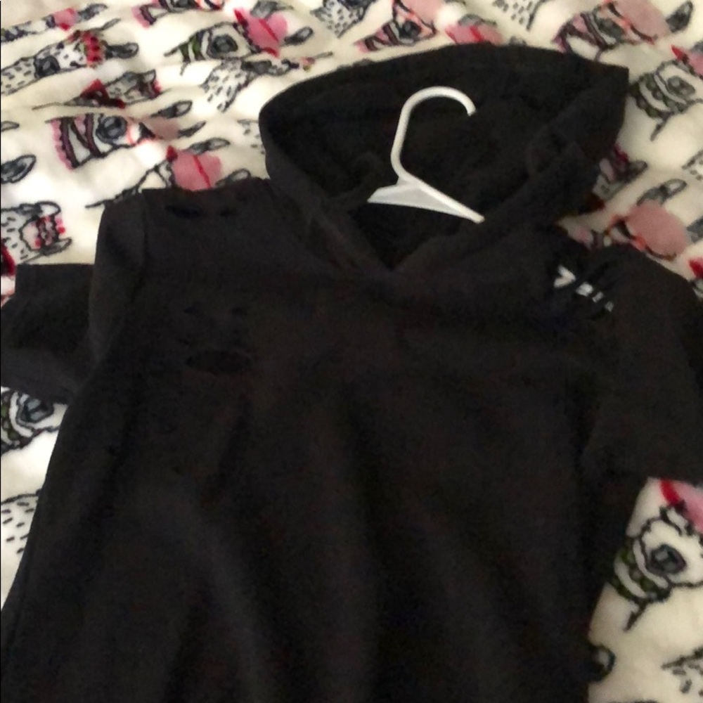 Sweater dress with hoodie